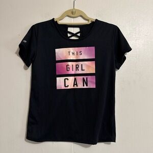 Marika Girls XL 14/16 This Girl Can Athletic T-Shirt Criss Cross Back‎